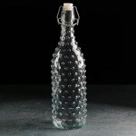Бутыль стеклянная для соусов и масла с бугельным замком «Ризотто», 1 л, 8x8x30 см