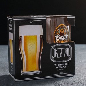 Набор бокалов для пива «Пейте пиво», 500 мл, 2 шт, рисунок МИКС