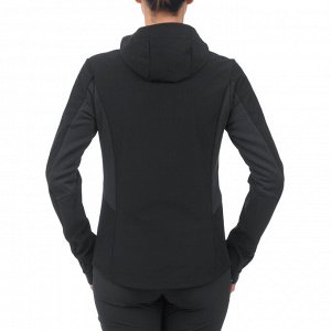 Куртка теплая для горного треккинга TREK 500 WINDWARM черная женская FORCLAZ