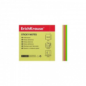 Бумага для заметок с клеевым краем ErichKrause Neon, 75 х 75 мм, 100 листов, микс