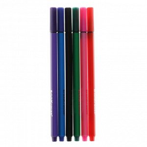 Набор ручек капиллярных 6 цветов, 0.4 мм, ErichKrause, линия 0,4 мм, трехгранный корпус, игольчатый узел, блистер