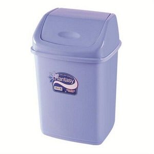Контейнер для мусора, 10 л, с крышкой, пластик, голубой, ФАНТАЗИЯ