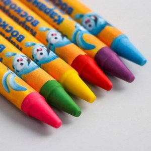 КАЛЯКА-МАЛЯКА Восковые карандаши СМЕШАРИКИ, Крош, набор 6 цветов