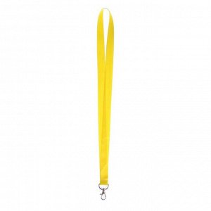 Calligrata Лента для бейджа ширина-20 мм, длина-90 см с металлическим карабином, жёлтая