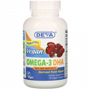 Deva, Vegan Omega-3 DHA, 90 Vegan Softgels