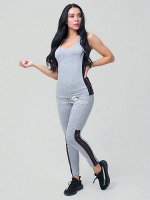 Спортивный костюм для фитнеса серого цвета 21130Sr