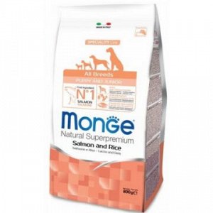 Monge Dog Speciality Puppy&Junior сухой корм для щенков всех пород Лосось/рис 0,8кгАКЦИЯ!