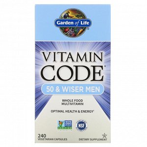 Garden of Life, Vitamin Code, для мужчин от 50 и старше, 240 вегетарианских капсул