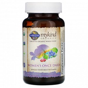 Garden of Life, KIND Organics, Women&#x27 - s Once Daily, 60 веганских таблеток