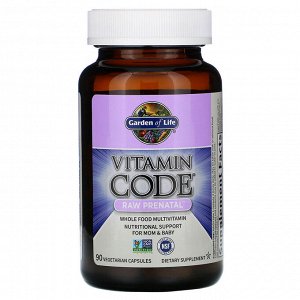 Garden of Life, Vitamin Code, RAW Prenatal, 90 вегетарианских капсул