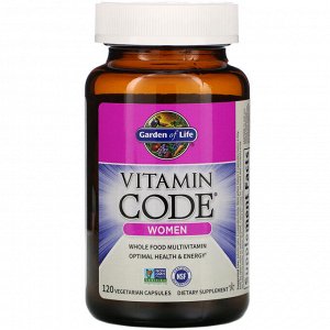 Garden of Life, Vitamin Code, мультивитамины из цельных продуктов для женщин, 120 вегетарианских капсул