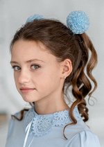 Снежок средний бант голубой 1к