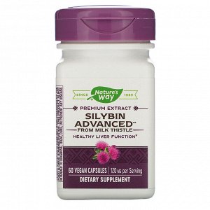 Nature&#x27 - s Way, Silybin Advanced from Milk Thistle, 120 mg, 60 Vegan Capsules