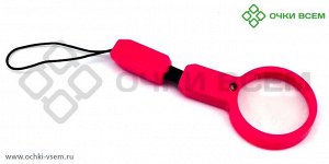 Лупа Magnifier Брелок с подсветкой d30мм 5х Розовый