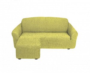 Чехол на угловой диван (левый угол) оттоманка Dolley цвет: фисташковый (240 см)