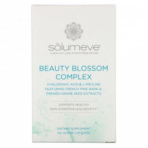 Solumeve, Beauty Blossom Complex, увлажнение кожи и выработка коллагена, 30 растительных капсул