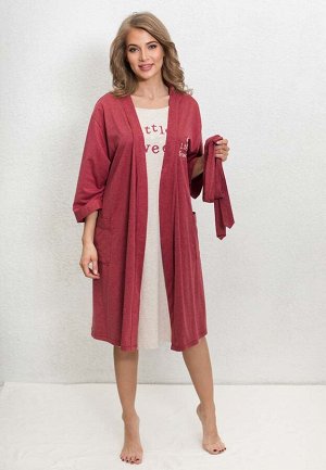 Комплект с халатом Natasha Цвет: Бордовый. Производитель: VIENETTA PINK