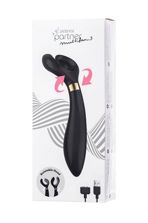 МНОГОФУНКЦИОНАЛЬНЫЙ СТИМУЛЯТОР ДЛЯ ПАР SATISFYER PARTNER MULTIFUN 3, СИЛИКОН, ЧЁРНЫЙ, 23,5 СМ