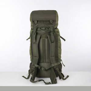 Рюкзак туристический, 120 л, отдел на шнурке, наружный карман, 2 боковые сетки, цвет зелёный