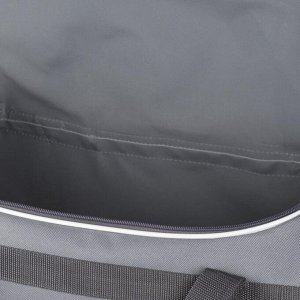 Сумка спортивная, 3 отдела на молниях, наружный карман, длинный ремень, цвет серый
