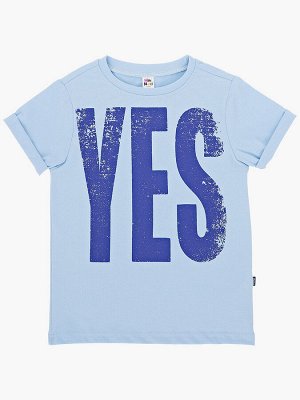 Футболка с принтом "YES" (92-116см) UD 0730-3(2) голубой/синий