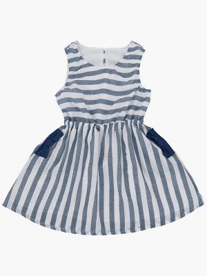 Платье в полоску (98-122см) UD 6552(1)син полоса