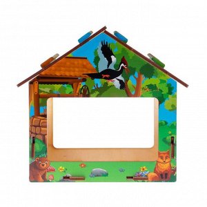 Кормушка деревянная "Колодец в сказочном лесу", с цветным рисунком, 18х13х19 см