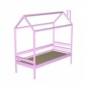 Кровать домик №11Р, 80х160 см, без бортика, цвет розовый