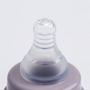Бутылочка в силиконовом чехле, стекло, от 3 мес., 120 мл., цвет МИКС для девочки