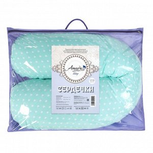 Подушка для беременных, размер 34 ? 170 см, принт сердечки, цвет мята