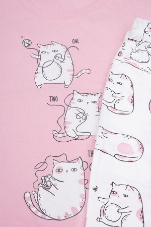 Комплект(Весна-Лето)+girls (розовый, кошки на сахаре)