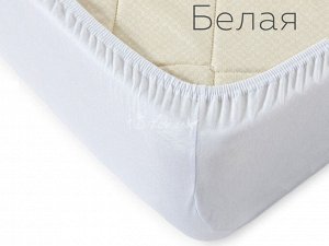 Простыня трикотажная на резинке 90*200*20(белый)