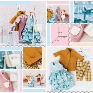 Гардероб и одежда для игрушек малюток «Самая модная», набор для шитья, 21  29,5  0,5 см