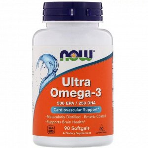 Омега 3 NOW Ultra Omega 1000мг (500/250) - 90 капс.