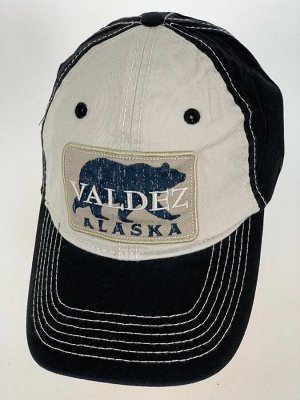 Бейсболка Черная бейсболка Alaska с бежево-серой вставкой на тулье  №5123