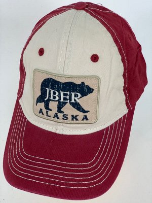 Бейсболка Бордово-бежевая бейсболка с нашивкой Alaska  №5153