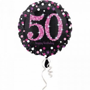 А 18&quot; HB Sparkling Birthday 50 pink S55
