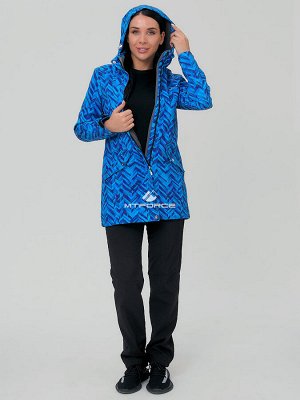 Женский осенний весенний костюм спортивный softshell синего цвета 019221S