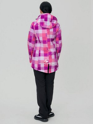 Женский осенний весенний костюм спортивный softshell розового цвета 01923R