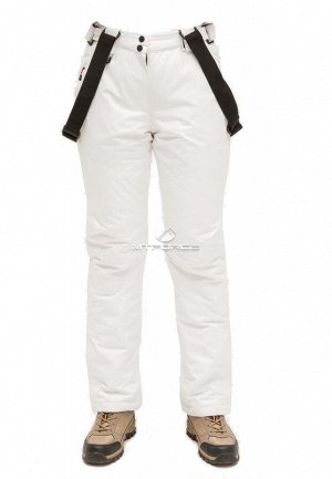 Женские зимние горнолыжные брюки белого цвета 905Bl