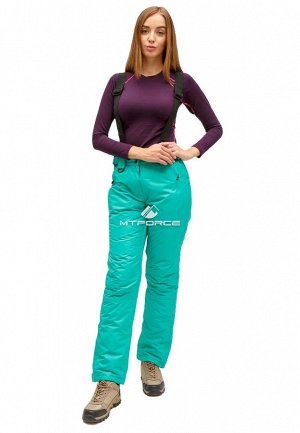 Женские зимние горнолыжные брюки зеленого цвета 905-1Z