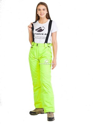 Женские зимние горнолыжные брюки салатового цвета 818Sl