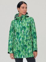 Женская осенняя весенняя парка softshell зеленого цвета 19221Z