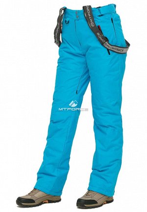 Женские зимние горнолыжные брюки голубого цвета 906Gl