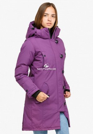 Женская зимняя парка фиолетового цвета 1806F