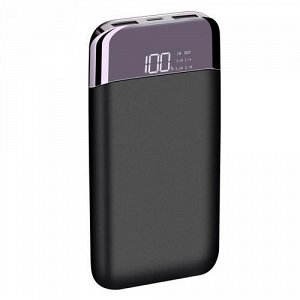 Портативный аккумулятор с дисплеем Black, 10000mAh, microUSB,TYPE-C, USB