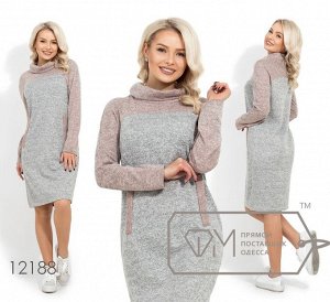 Платье-мешок двуцветное с воротником-хомут Фабрика Моды 12188