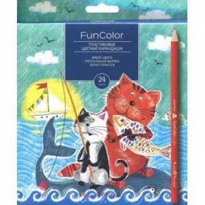 Карандаши пластиковые 24цв "FUNCOLOR" 30-0062 трехгранные Bruno Visconti {Китай}