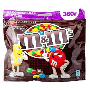 драже М&М's с молочным шоколадом 360 г