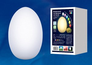 Светильник декоративный светодиодный «Яйцо» ULG-R003 019/RGB IP54 EGG. Аккумуляторный (в/к). 14*19см. RGB свет.